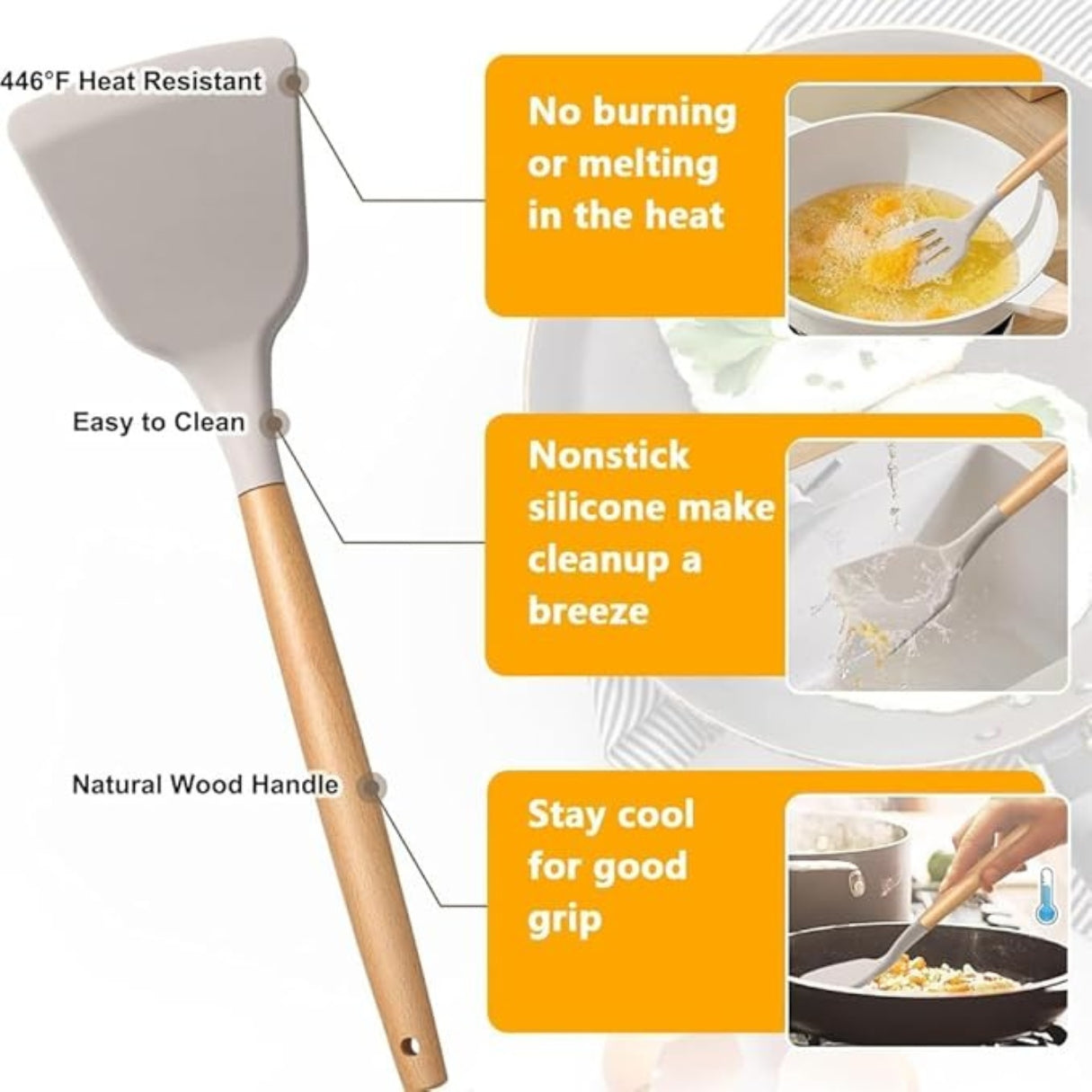 BIGTHREE 19-Piece Silicone Kitchen Utensil Set (Select Your Fvt Color)