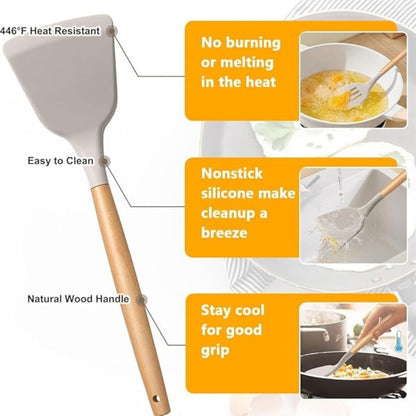 BIGTHREE 19-Piece Silicone Kitchen Utensil Set (Select Your Fvt Color)