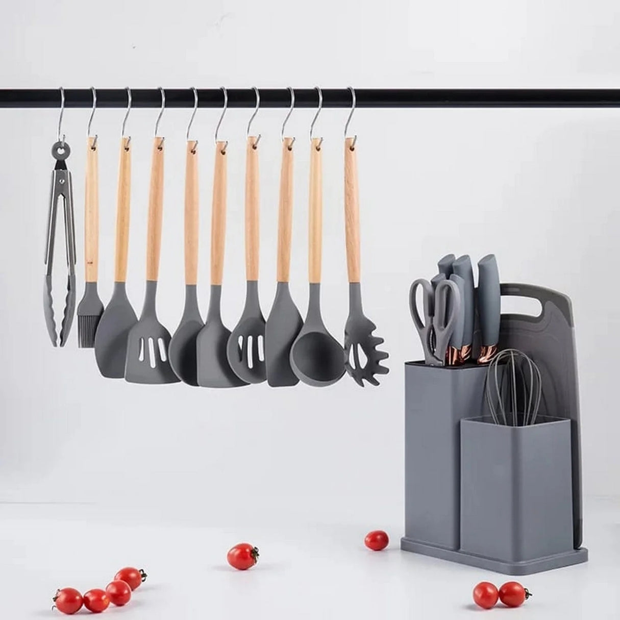 BIGTHREE 19-Piece Silicone Kitchen Utensil Set (Select Your Fvt Color)